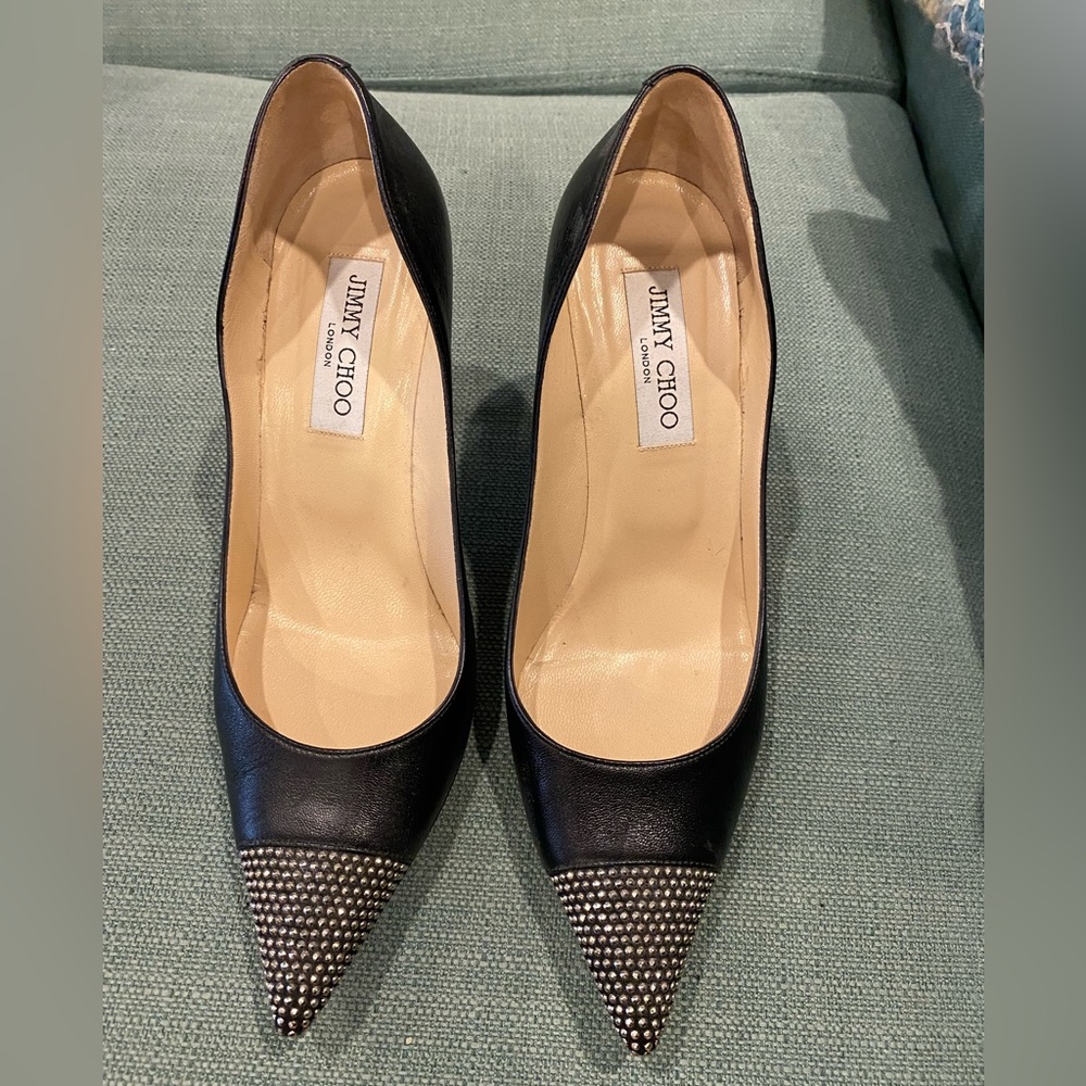 Jimmy Choo Black Studded Heels